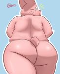  2019 anthro big_butt butt cartoon_network fur hind_view lagomorph leporid looking_back male mammal nude pink_fur rabbit richard_watterson round_tail shikapandakuma the_amazing_world_of_gumball whiskers wide_hips 