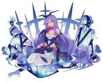  bodysuit elbow_gloves gloves honkai_impact jinyuan712 long_hair magic purple_hair sirin white yellow_eyes 