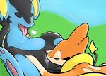  butt cunnilingus duo eyes_closed fabuchs female floatzel licking luxray male nintendo oral oral_sex panting pok&#233;mon pokemon pussy sex spread_legs spreading straight tongue vaginal video_games 