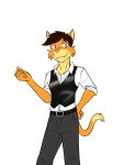  anthro clothed clothing dignity_or_debt domestic_cat felid feline felis formal_clothing fully_clothed fuze hi_res male mammal simple_background solo waistcoat white_background 