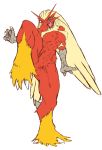  alternate_version_at_source anthro blaziken blue_eyes breasts claws crotch_tuft featureless_crotch female fighting_stance full-length_portrait hair hi_res ketsuneko long_hair muscular muscular_female nintendo pok&eacute;mon pok&eacute;mon_(species) portrait pose simple_background solo standing video_games yellow_sclera 