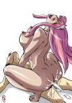  1boy 1girl aarokira absurdres areolae ass blush breasts brown_hair butt_crack cum darling_in_the_franxx dimples_of_venus eyes_closed female girl_on_top hetero highres large_breasts long_hair male nipples nude open_mouth penis pink_hair pussy saliva sex tongue tongue_out zero_two_(darling_in_the_franxx) 