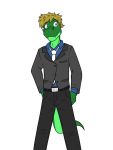  alligator alligatorid anthro clothed clothing crocodilian dignity_or_debt fully_clothed fuze hi_res male necktie reptile scalie simple_background solo white_background 