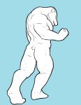  anthro butt digital_drawing_(artwork) digital_media_(artwork) flexing fur hi_res humanoid_hands lionsilverwolf male mammal muscular muscular_male nude open_mouth polar_bear smile standing ursid ursine white_fur 