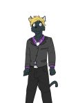  anthro clothed clothing dignity_or_debt domestic_cat felid feline felis fully_clothed fuze hi_res male mammal necktie simple_background solo white_background 
