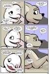  anna_(study_partners) anthro balls beluga canid canine canis cetacean comic coyote delphinoid english_text female fur hi_res jake_(study_partners) male mammal marine monodontid study_partners tan_fur text thunderouserections toothed_whale 