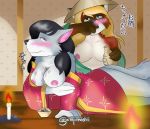  alcohol beverage candle canid canine canis clothing dim_room drunk japanese_clothing japanese_text mammal raccoon_dog sake semi-naked soranotamashii tanuki text traditional_costume wolf yukata 