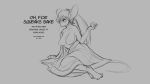  16:9 2018 anthro beverage big_breasts blush breasts dialogue female grey_background hair long_hair lying mammal margaret_fields mice_tea monochrome mouse murid murine nipples post_transformation rodent simple_background smile solo tea watsup 