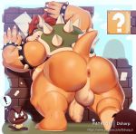  2019 against_wall anthro anus armlet backsack balls biceps big_balls big_butt big_penis block bowser box bracelet butt chubby_male claws collar dsharp_k erection eyebrows fangs flaccid goomba hair hi_res horn humanoid_penis jewelry king looking_back male mario_bros mariobros muscular muscular_male nintendo open_mouth overweight overweight_male paws penis presenting presenting_anus raised_tail rear_view royalty shell slightly_chubby spiked_collar spikes spread_legs spreading standing sweat thick_eyebrows thick_thighs uncut vein veiny_penis video_games worried 