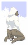  9x9 anthro backsack balls bottomless bovid bovine bruised butt clothed clothing cock_and_ball_torture easter hi_res holidays hoodie kneeling looking_at_viewer male mammal muscular snow solo true_buffalo water_buffalo 