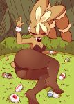  2019 animated anthro black_sclera blush breasts bunny_costume butt butt_grab camel_toe cleavage clothed clothing costume diives easter egg female hand_on_butt hi_res holidays kirlia lagomorph legwear leporid long_ears looking_at_viewer loop lying mammal mawile mega_evolution mega_lopunny nintendo on_side panties pantyhose pok&eacute;mon pok&eacute;mon_(species) presenting presenting_hindquarters red_eyes shirt_collar shirt_cuffs solo spanking speech_bubble tailwag text tight_clothing underwear video_games 