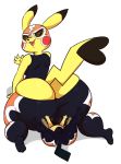  ambiguous_gender anthro big_butt big_dom_small_sub butt clothed clothing cosplay_pikachu domination duo female female/ambiguous female_domination hi_res huge_butt kneeling looking_back nintendo open_mouth pichu pikachu pikachu_libre pok&eacute;mon pok&eacute;mon_(species) size_difference video_games wizzikt 