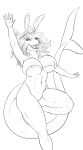  anthro big_breasts black_and_white breasts camel_toe clothing curvaceous female fish hair hi_res looking_at_viewer marine monochrome neltharion290 nipples open_mouth shark solo thick_thighs tight_clothing wide_hips 