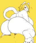  &lt;3 amad_no_moto anthro big_breasts big_butt blonde_hair blush breasts butt domestic_cat duo felid feline felis female female_focus hair huge_butt kemono male male/female mammal on_top penetration reverse_cowgirl_position sex solo_focus yellow_eyes 