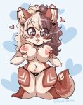  &lt;3 &lt;3_eyes anthro breasts canid canine chibi clothing collar curvaceous female looking_at_viewer mammal nipples ryunwoofie solo underwear wide_hips 