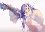  armor asukaziye blue_eyes dress fate/grand_order fate_(series) long_hair meltlilith_(fate) purple_hair 