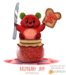  bread cryptid-creations food food_creature fruit jelly knife mammal raspberry solo ursid 