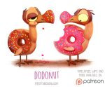  avian bird columbid cryptid-creations dodo doughnut duo food food_creature 