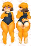  2019 anthro berseepon09 black_nose blush butt canid canine canis clothed clothing dakimakura_design digital_media_(artwork) dog_(berseepon09) domestic_dog female lying mammal on_back on_front purple_eyes solo 