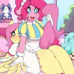  1:1 2d_animation animated blush butt clothing cutie_mark duo equid equine feathered_wings feathers female fluttershy_(mlp) friendship_is_magic gloves hair hi_res inside legwear mammal my_little_pony open_mouth pinkie_pie_(mlp) pterippus spanking thigh_highs tolsticot wings 