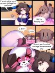  2019 absurd_res breasts comic dialogue eevee eeveelution hi_res lycanroc mammal ness_(nic-m-lyc) nic-m-lyc nicole_(nic-m-lyc) nintendo pok&eacute;mon pok&eacute;mon_(species) tears text umbreon video_games 