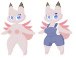  anthro big_breasts blue_eyes breasts clefable clothed clothing digital_media_(artwork) fan_character female hi_res invalid_background looking_at_viewer ms_paint nintendo nipples nude pok&eacute;mon pok&eacute;mon_(species) pussy slightly_chubby smile thick_thighs video_games 