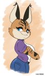  2019 absurd_res anthro black_nose blue_eyes clothed clothing digital_media_(artwork) felid feline female fully_clothed hi_res joaoppereiraus looking_at_viewer lynx mammal miyu_lynx nintendo signature smile solo star_fox video_games 