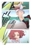  assam ball comic girls_und_panzer highres long_hair multiple_girls panties pantyshot racket red_hair rosehip shoes short_hair short_shorts shorts skirt sneakers sportswear sweat tennis tennis_ball tennis_court tennis_net tennis_racket tennis_uniform translation_request underwear upskirt wata_do_chinkuru 