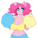  1:1 2019 2d_animation animated anthro bouncing_breasts breasts cheerleader clothing equid equine female friendship_is_magic hair hi_res looking_at_viewer mammal my_little_pony navel pinkie_pie_(mlp) pom_poms simple_background tolsticot white_background 