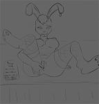  anus bethesda_softworks big_labia clothing fallout female hi_res lagomorph legwear leporid mammal piercing presenting prostitution public_use pussy rabbit ruanshi sketch spread_pussy spreading stockings video_games 