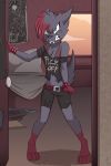  angry anthro anthrofied canid canine clothing female fuf hi_res mammal navel nintendo pok&eacute;mon pok&eacute;mon_(species) rushthewolf solo torn_clothing video_games zorua 