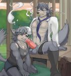  absurd_res balls boxer_briefs briefcase canid canine canis cigarette clothed clothing cum cum_in_mouth cum_inside dog_tags domestic_dog english_text erection eyewear father father_and_son fellatio glasses hi_res humanoid_penis husky incest kouya_(morenatsu) legwear male male/male mammal mitsuhisa_aotsuki morenatsu muscular muscular_male necktie nordic_sled_dog open_shirt oral parent penile penis sex smile smoking socks son spitz text underwear unknown_artist_(artist) 