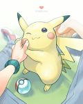  copyright_name creatures_(company) donnpati game_freak gen_1_pokemon grass heart highres nintendo pikachu poke_ball poke_ball_(generic) pokemon pokemon_(creature) 