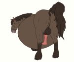  2018 absurd_res animal_genitalia balls belly big_belly digital_drawing_(artwork) digital_media_(artwork) equid equine erection feral hair hi_res horse lionsilverwolf male male_pregnancy mammal penis pregnant solo 