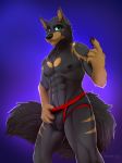  2019 abs anthro canid canine canis clothing digital_media_(artwork) fur gerrix looking_at_viewer male mammal muscular muscular_male nanukkluik smile solo standing underwear wolf 