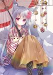  animal_ears japanese_clothes kitsune mao_(alepricos) tail umbrella 