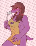  &lt;3 2019 anthro apron blush breasts clothing deltarune digital_media_(artwork) female hair kosafordraw looking_at_viewer mammal naked_apron nude reptile scalie simple_background solo susie_(deltarune) video_games 