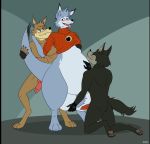  alex_the_rubikang ball_fondling balls big_balls butt canid canine canis disney ducktales ducktales_(2017) fondling hack_smashnikov huge_balls hyper hyper_balls macropod male male/male mammal marsupial nude penis slash_smashnikov tongue wolf 