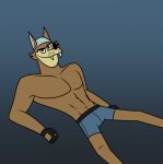  anthro canid canine canis clothed clothing disney ducktales ducktales_(2017) male mammal muscular muscular_male slash_smashnikov solo topless wolf 