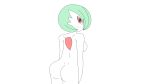  16:9 2019 2d_animation animated big_breasts breasts butt digital_media_(artwork) female gardevoir humanoid loop nintendo not_furry nude pok&eacute;mon pok&eacute;mon_(species) red_eyes side_boob simple_background smile solo video_games white_background yourfren 