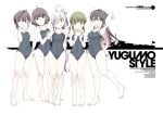  5girls ahoge asashimo_(kantai_collection) bangs barefoot black_hair black_swimsuit blunt_bangs bob_cut braid breasts brown_eyes brown_hair competition_school_swimsuit cover covered_navel destroyer fang flat_chest full_body green_eyes green_hair grey_eyes grin hair_over_one_eye kantai_collection kishinami_(kantai_collection) long_hair looking_to_the_side medium_breasts military military_vehicle multicolored_hair multiple_girls naganami_(kantai_collection) new_school_swimsuit no_eyewear okinami_(kantai_collection) open_mouth pink_hair ponytail school_swimsuit ship short_hair sidelocks silhouette silver_hair skin_fang small_breasts smile souji standing swimsuit takanami_(kantai_collection) text_focus two-tone_hair warship watercraft wavy_hair 