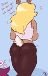  2019 anthro antlers blonde_hair blush breasts capreoline cervid clothed clothing deltarune dezz dialogue digital_media_(artwork) female hair hi_res horn mammal noelle_holiday reindeer reptile scalie susie_(deltarune) tagme text video_games 