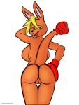  boxing_gloves butt female hair j5furry ko macropod mammal marsupial pussy solo 