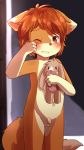  2019 alternate_version_at_source anthro auvere balls blush canid canine canis cub digital_media_(artwork) fox fur hair hi_res humanoid_penis lagomorph leporid looking_at_viewer male mammal nipples nude penis rabbit solo tired young 