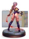  1girl ass breasts corecyanx highres isabella_valentine large_breasts looking_back solo soul_calibur weapon 
