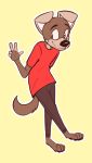  2019 anthro canid canine canis clothing digital_media_(artwork) domestic_dog kom komdog male mammal simple_background smile solo 