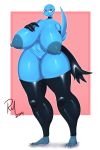  absurd_res areola avian big_breasts bird breasts choker clothing female gloves hi_res huge_breasts legwear nipples pussy redmoon83 solo stockings thick_thighs tweetfur twitter wide_hips 