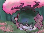  cherry_blossom digital_media_(artwork) elder hi_res legendary_pok&eacute;mon nintendo plant pok&eacute;mon pok&eacute;mon_(species) screamoshaymin shaymin shaymin_(land_form) signature sleeping video_games 