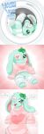  &lt;3 &lt;3_eyes 2019 absurd_res alfa995 animate_inanimate anthro blush blush_stickers buckteeth clothed clothing dialogue digital_media_(artwork) english_text eye_patch eyewear female hi_res lagomorph legwear leporid living_plushie mammal mint_(alfa995) open_mouth open_smile pink_nose plushie rabbit smile solo sweater teeth text topwear 