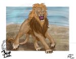 felid feral lion mammal multi_eye multi_nose pantherine roaring threeeyelion 
